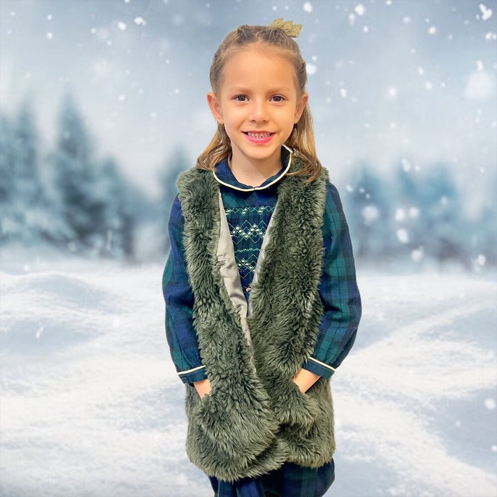 Zara Girls Outwear Collection Faux Fur Vest Open Up Sleeveless Winter Coat 7/8